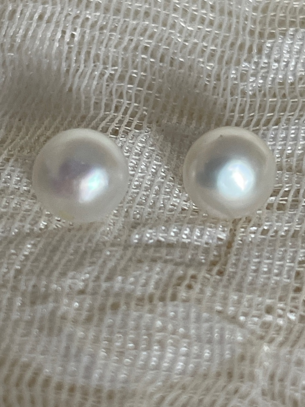Lustrous Freshwater White Pearl Stud Earrings
